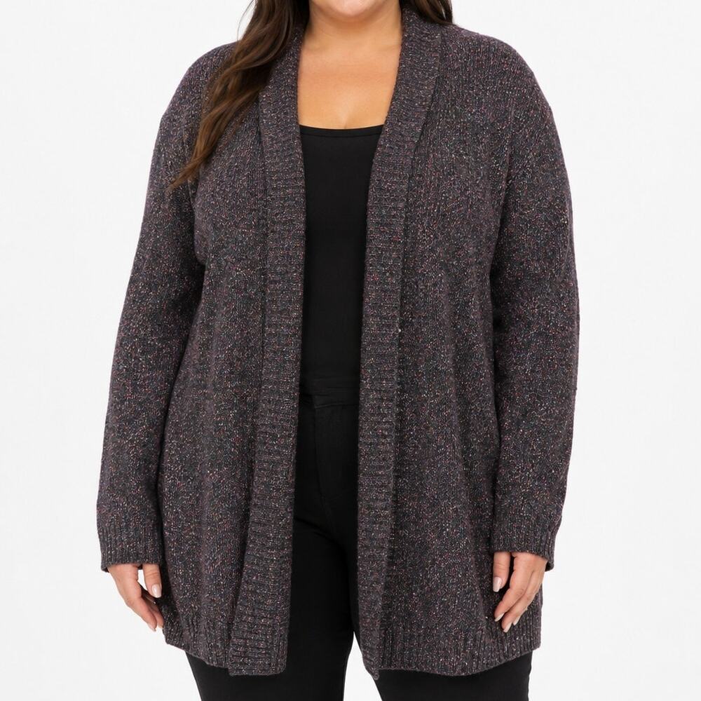 Talbots Womens 3X Wool Silk Blend Open Front Cardigan Sweater NWT $139